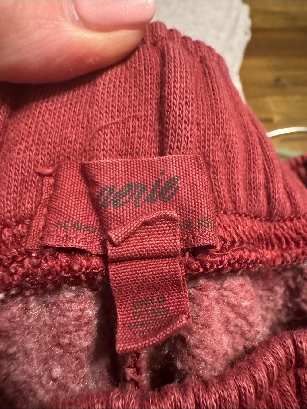 aerie Brick Red Women's Rib-Panel Jogger Pants - Picture 5 of 5